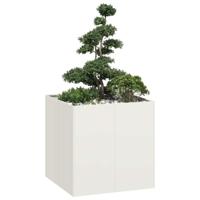 VidaXL Plantenbak 80x80x80 cm staal wit - thumbnail