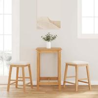 Barstoelen met kussens 2 st massief hout rubber - thumbnail