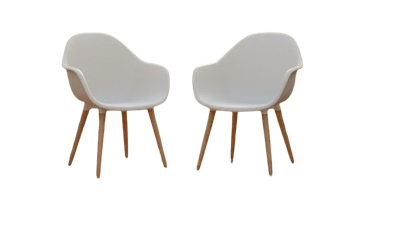 Annestad dining chair white/teak look Eurofar - Eurofar