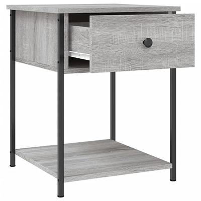 Nachtkastjes 2 st 44x45x58 cm bewerkt hout grijs sonoma eiken