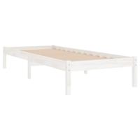 Bedframe massief grenenhout wit 100x200 cm - thumbnail