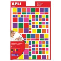 Apli Kids verwijderbare stickers, vierkant, blister met 756 stuks in geassorteerde kleuren en groottes - thumbnail