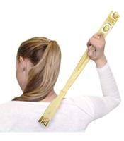 Rugkrabber met massagerollen bamboe 46cm - thumbnail