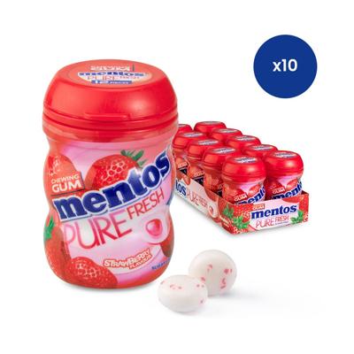 Mentos kauwgom pure fresh strawberry mini (10x 12 stuks)