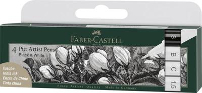 Faber Castell FC-167151 Tekenstift Faber-Castell Set Pitt Artist Pen Zwart En Wit