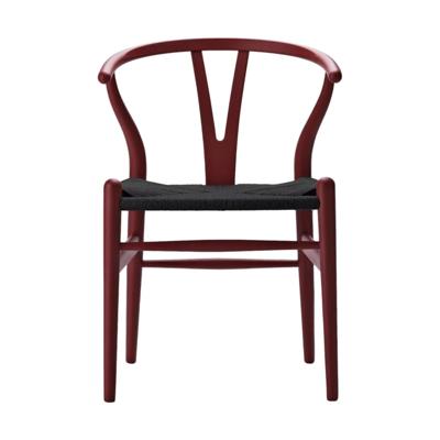 Carl Hansen & Søn CH24 Wishbone Stoel - Colours Red Brown met zwarte zitting