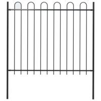 Tuinhek met ringtop staal 181x150 cm zwart - thumbnail