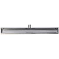 Wiesbaden douchegoot met tegelrooster en flens 80 x 7 cm RVS - thumbnail