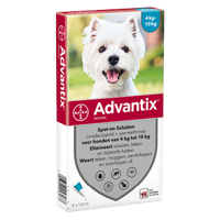 Advantix vlooien- en tekenpipet voor honden 100/500 (4 tot 10 kg) 6 pipetten - thumbnail