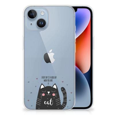 Apple iPhone 14 Telefoonhoesje met Naam Cat Good Day Apple iPhone 14 Telefoonhoesje met Naam Cat Good Day