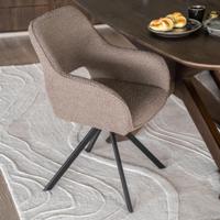 Eleonora Draaibare Eetkamerstoel 'Fabio' Bouclé, kleur Bruin - thumbnail