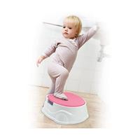 Dolu 3-in-1 educatief plaspotje met toiletverkleiner wit/roze - thumbnail