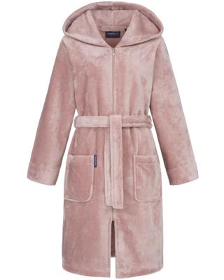 Morgenstern Morgenstern Damesbadjas met capuchon Donna poederroze Maat M