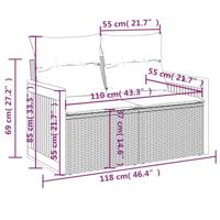 7-delige Loungeset met kussens poly rattan beige - thumbnail