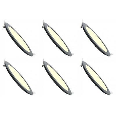 LED Downlight Slim 6 Pack - Inbouw Rond 3W - Dimbaar - Zeer Warm Wit 2700K - Mat Zwart Aluminium - Ø83mm