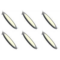 LED Downlight Slim 6 Pack - Inbouw Rond 3W - Dimbaar - Zeer Warm Wit 2700K - Mat Zwart Aluminium - Ø83mm - thumbnail