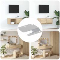 VidaXL Flush mount beugel 12 pcs zilver 75 x 66 x 1,4 mm staal - thumbnail