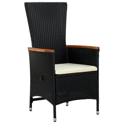 11-delige Tuinset met kussens poly rattan zwart - thumbnail