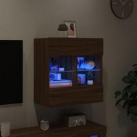 Tv-wandmeubel met LED 58,5x30x60,5 cm bruineikenkleurig - thumbnail