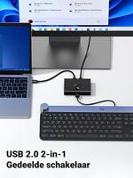 UGREEN 30345 USB 2.0-schakelaar Zwart - thumbnail
