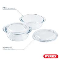 Set van 2 ovenschalen - PYREX - Glas - Rond - 1 L - thumbnail