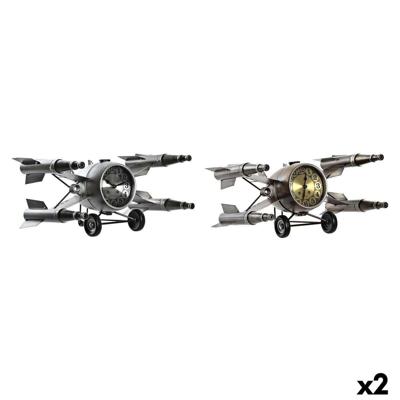 Tafelklok DKD Home Decor Gouden Zilverkleurig Ruimteschip Loft (2 Stuks) Tafelklok DKD Home Decor Gouden Zilverkleurig Ruimteschip Loft (2 Stuks)