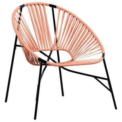 Tuinstoel Egg poly rattan zwart en oranje - thumbnail