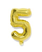 HEMA Folieballon cijfer 5 30cm goud (goud) - thumbnail