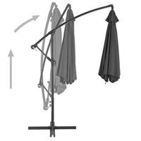 Zweefparasol met aluminium paal 300 cm antracietkleurig - thumbnail