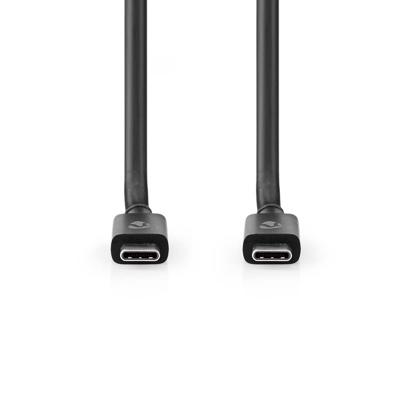 USB-Kabel | USB 4.0 Gen 3x2 | USB-C Male | USB-C Male | 240 W | 8K@60Hz | 40 Gbps | Vernikkeld | 1.00 m | Rond | PVC | Zwart