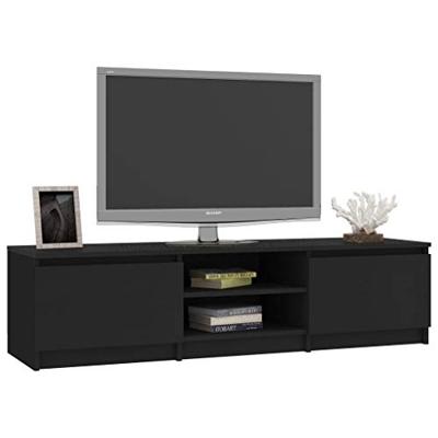 Tv-meubel 140x40x35,5 cm spaanplaat zwart