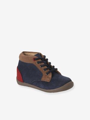 Soepele leren laarsjes voor baby's eerste stapjes veel blauw Soepele leren laarsjes voor baby's eerste stapjes veel blauw