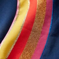 Kindertrui regenboogprint 128 marineblauw - thumbnail