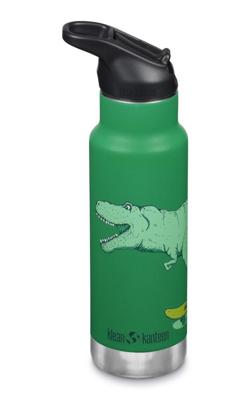 Klean Kanteen Kid Classic Narrow 355ml/12oz + Flip/Sportdop Thermosfles Dino Skate 355ml