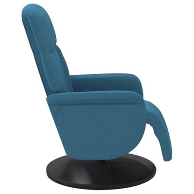 Fauteuil met voetensteun verstelbaar fluweel blauw Fauteuil met voetensteun verstelbaar fluweel blauw