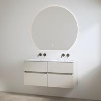 Duo Wastafel zonder Kraangaten met Onderkast Best Design Bora 120 cm Mat Taupe - thumbnail