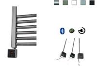 Elektrische Design Radiator Sanicare Plug & Play 172x45 cm Mat Zwart 596 Watt Met Chroom Thermostaat En Bluetooth Links Sanicare - thumbnail