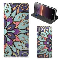 Sony Xperia L4 Smart Cover Purple Flower - thumbnail