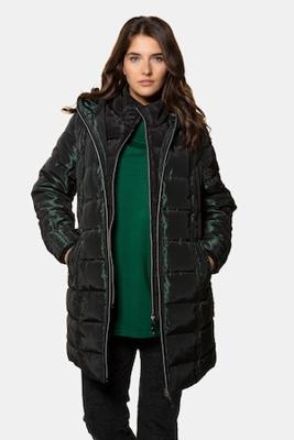 Ulla Popken Jas, gewatteerd, capuchon, uitritsbare bodywarmer - Grote Maten