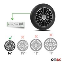 4-Delige Sparco Wieldoppenset Bergamo 14-inch zilver/zwart SP1485SVBK - thumbnail