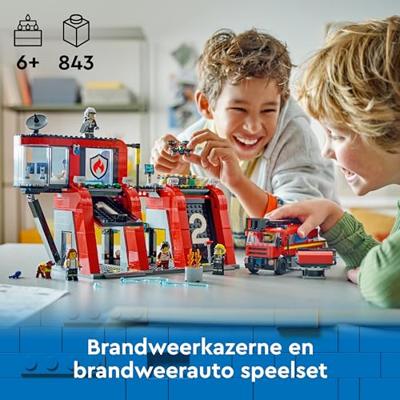 LEGO CITY brandweerkazerne en brandweerauto 60414 - thumbnail