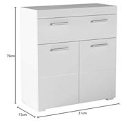 Amanda badkameronderkast - Wit - 2 deuren + 1 lade - L73 x D31 x H79 cm - TRENDTEAM - thumbnail