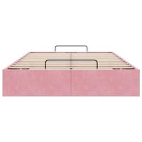 Bedframe zonder matras 120x190 cm fluweel roze - thumbnail