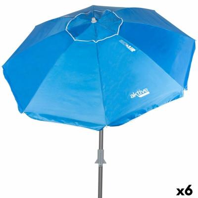 Parasol Aktive Blauw Polyester Aluminium 220 x 225 x 220 cm (6 Stuks)