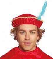 Rode Pietenmuts met veer - thumbnail