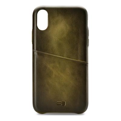 Senza Desire Leather Cover with Card Slot Apple iPhone XR Burned Olive