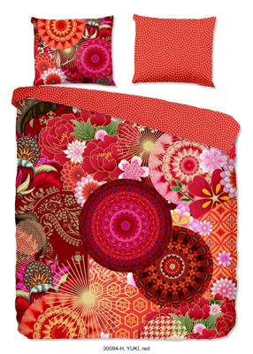 HIP Dekbedovertrek "mandala's en bloemen" - Rood - (200x200/220 cm) - Katoen Satijn