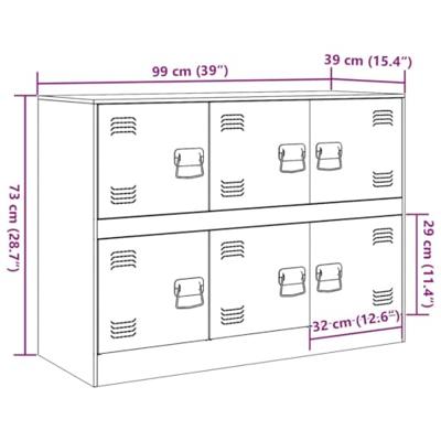 Dressoir 99x39x73 cm staal zwart