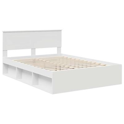Bedframe met hoofdeinde Wit 150 x 200 cm Bewerkt hout
