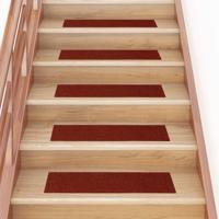 VidaXL Trapmatten zelfklevend 15 stuks 76x20 cm bordeaux rood rechthoekig - thumbnail